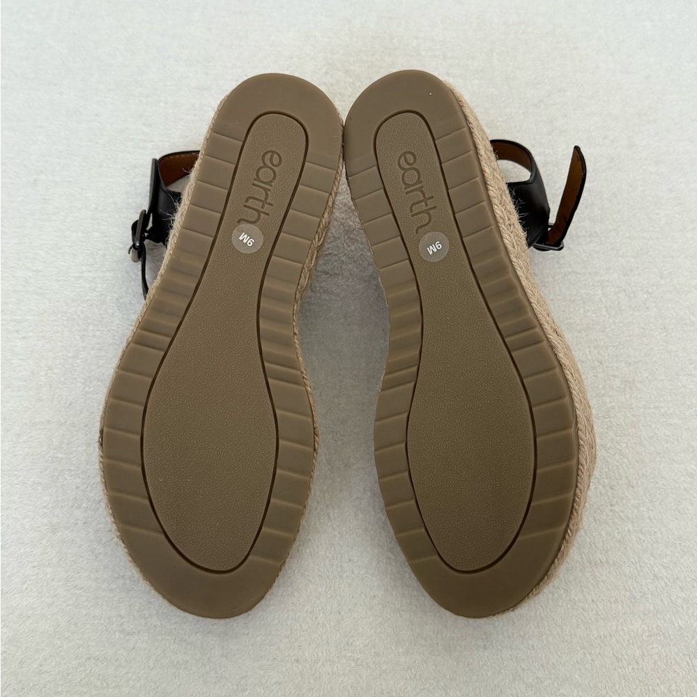 Black Tan Espadrille Platform Wedge Sandals Women’s Size 9M NWT - Picture 5 of 7